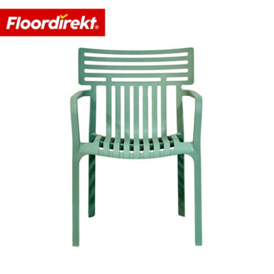 Floordirekt Stackable Garden Chair Weather Resistant Uv Protected Patio Balcony Dining Seat Green 60 X 51 Cm - image 1