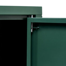 Beliani Green Steel Two-Door Sideboard For Home Office And Living Room, W100 X D40 X H65Cm - thumbnail 6
