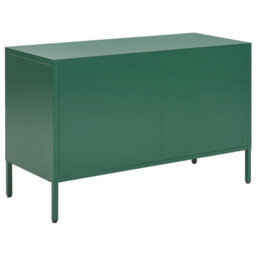 Beliani Green Steel Two-Door Sideboard For Home Office And Living Room, W100 X D40 X H65Cm - thumbnail 5