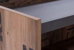 Arte Spacious Fargo Hinged Wardrobe With Drawers And Shelves In Raw Steel & Canyon Alpine Spruce (W1500mm X H1900mm X D520mm) - thumbnail 5