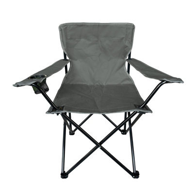OHS Outdoor Camping Chair Folding Portable Picnic Garden Seat, Charcoal - Adults - image 1
