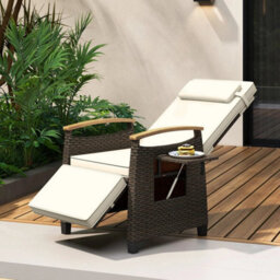 Outdoor Rattan Recliner Chair Wicker Reclining Lounge Chair - thumbnail 3