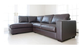 Westpoint Venice Big Corner Sofa Faux Leather Brown Left Hand Side