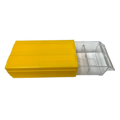 Yellow Stackable Plastic Storage 2 Drawers With Removable Compartments - image 1