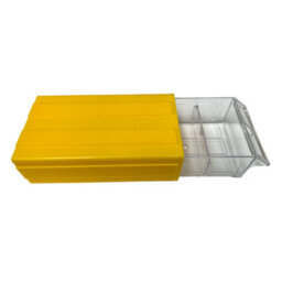 Yellow Stackable Plastic Storage 2 Drawers With Removable Compartments