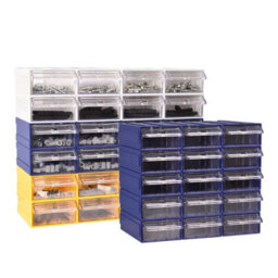 Yellow Stackable Plastic Storage 2 Drawers With Removable Compartments - thumbnail 2