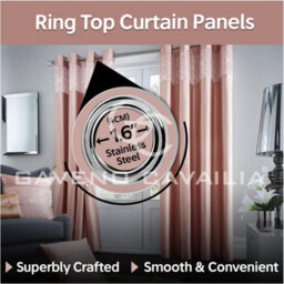 Gc Gaveno Cavailia Aviv Modern Style Lined Diamante Band Curtains 66X54 Cm Blush Pink Luxurious Sparkle Eyelet For Bedroom - thumbnail 4