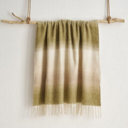 Allure Bath Fashions Ombre Faux Mohair Throw - Soft Fringed Blanket 130 X 170Cm - Green - thumbnail 1