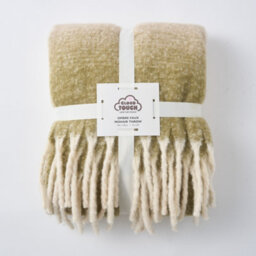 Allure Bath Fashions Ombre Faux Mohair Throw - Soft Fringed Blanket 130 X 170Cm - Green - thumbnail 3