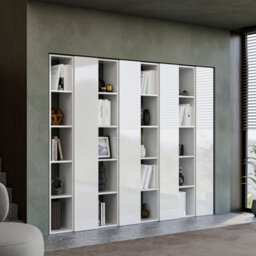 Decorotika Oslo Wall System Modern Built In Or Out  Bookcase High Gloss White - thumbnail 2