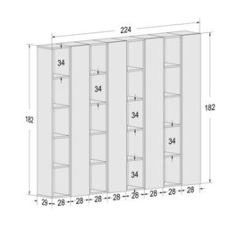 Decorotika Oslo Wall System Modern Built In Or Out  Bookcase High Gloss White - thumbnail 6