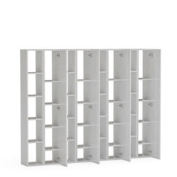 Decorotika Oslo Wall System Modern Built In Or Out  Bookcase High Gloss White - thumbnail 5