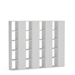 Decorotika Oslo Wall System Modern Built In Or Out  Bookcase High Gloss White - thumbnail 4