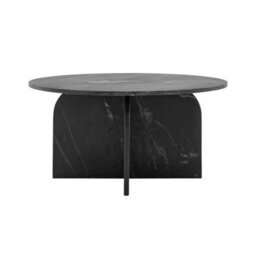 Xample Gallery Amalfi Black Marble Coffee Table Natural Marble, Solid Top & Base, Curved Edges, Fully Assembled Luxury Design - thumbnail 5
