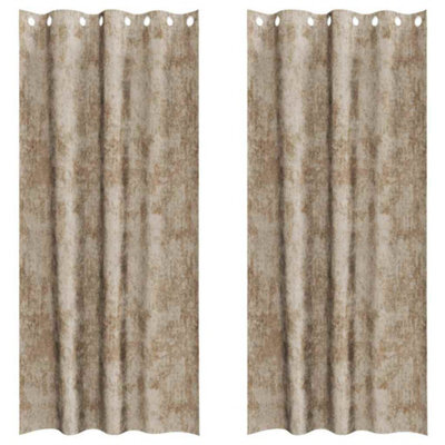 Berkfield Classic Curtain With Curtains 2 Pcs Champagne 260 X 140 Cm Velvet - image 1