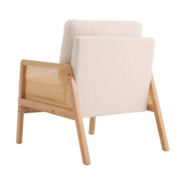 Darphe Modern Upholstered Accent Armchair With Rattan Sides - thumbnail 4