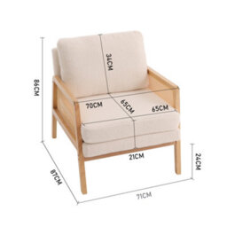 Darphe Modern Upholstered Accent Armchair With Rattan Sides - thumbnail 5