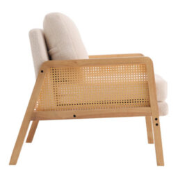 Darphe Modern Upholstered Accent Armchair With Rattan Sides - thumbnail 3
