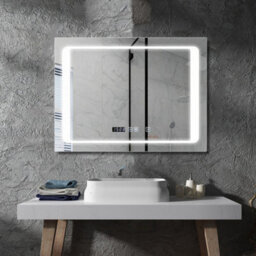 Ener-J Led Bathroom Mirror 800X600mm With Bluetooth Speaker, Anti-Fog Demister, Dimmable Touch Control & Ip44 Waterproof - thumbnail 1