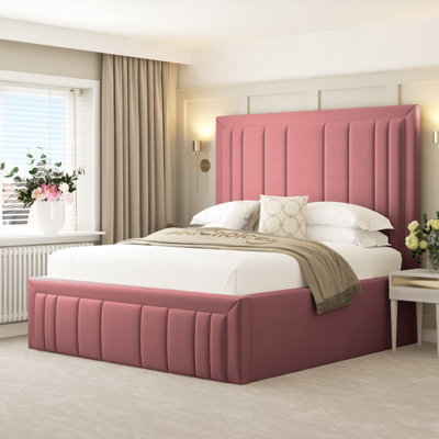 "Bed Choices Emperor Bed Frame 54"" Headboard With Chelsea Mattress - Single (Pink)" - image 1