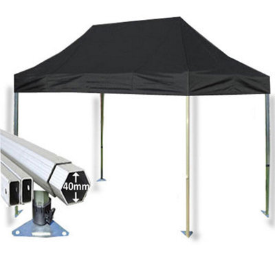 Crocodile Trading 3M X 4.5M Extreme 40 Commercial Instant Shelter Pop Up Gazebos Frame & Canopy - Black - image 1