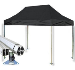 Crocodile Trading 3M X 4.5M Extreme 40 Commercial Instant Shelter Pop Up Gazebos Frame & Canopy - Black - thumbnail 1