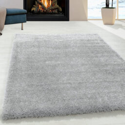 Abaseen 160X230Cm Silver Cosy Shaggy Rug, Rectangular Extra Soft Touch 5Cm Heavy Thick Pile, Modern Area Rugs Living & Bedroom - thumbnail 1