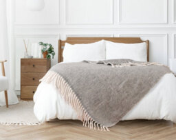 Nevni Mohair Style Light Weight Soft & Cozy Single Cotton Blanket -125 X 150 Cm, Light Grey - thumbnail 2