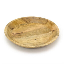 Natural Mango Wood Shallow Fruit Bowl  Large Rustic Wooden Serving Dish  37Cm - thumbnail 3
