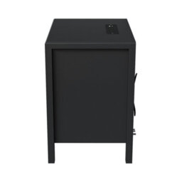 Living And Home Set Of 2 Black Bedside Tables With Charging Station & Drawers - thumbnail 3
