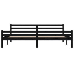 Berkfield Bed Frame Black Solid Wood 200X200 Cm - thumbnail 5
