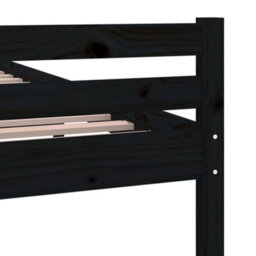 Berkfield Bed Frame Black Solid Wood 200X200 Cm - thumbnail 7