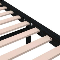 Berkfield Bed Frame Black Solid Wood 200X200 Cm - thumbnail 8