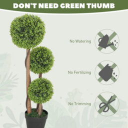 Homcom Artificial Plants Boxwood Ball Topiary Trees Set Of 2 Indoor Outdoor - thumbnail 6