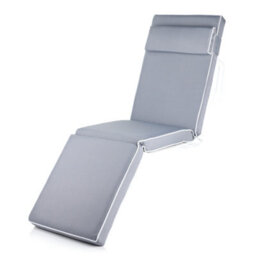 Alfresia Grey Steamer Deck Chair Garden Cushion With Luxury Thick Foam Filling