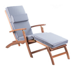 Alfresia Grey Steamer Deck Chair Garden Cushion With Luxury Thick Foam Filling - thumbnail 7