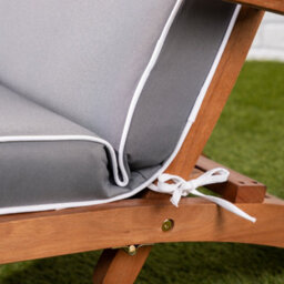 Alfresia Grey Steamer Deck Chair Garden Cushion With Luxury Thick Foam Filling - thumbnail 4