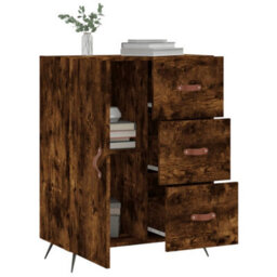 Berkfield Classic Sideboard Smoked Oak 69.5X34X90 Cm Engineered Wood - thumbnail 4