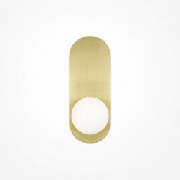 Luminosa Lighting Luminosa Bao Modern Globe Wall Lights Gold 1Xg9 White Shade - thumbnail 1