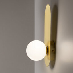 Luminosa Lighting Luminosa Bao Modern Globe Wall Lights Gold 1Xg9 White Shade - thumbnail 5