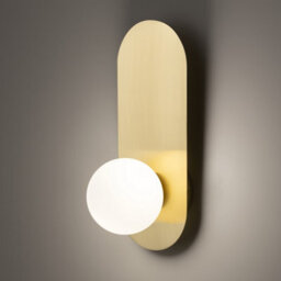 Luminosa Lighting Luminosa Bao Modern Globe Wall Lights Gold 1Xg9 White Shade - thumbnail 4