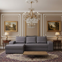 Virago Living Room Corner Sofa Bed Polyurethane Foam Wave Spring Wooden Legs Loose Cushions 285X165X90Cm Grey Left - thumbnail 2