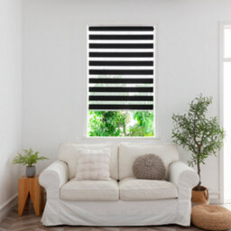 GoodHome Elin Corded Black Day & Night Roller Blind (W)90Cm (L)180Cm - thumbnail 1