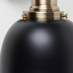 Valuelights Wilhelm Antique Gold Adjustable Knuckle Joint Wall Light With Gloss Black Dome Shade - thumbnail 7