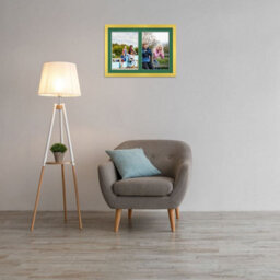 AK Frames 20X14 Gold Modern Multi Photo Frame With Emerald Mount - Holds 2 Apertures (2X) A4 Photos - thumbnail 3