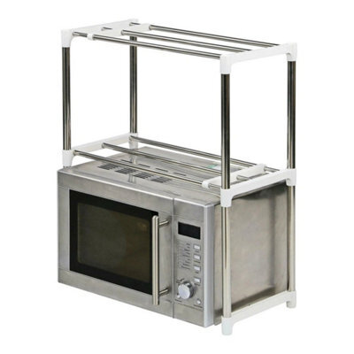 2 Tier Stainless Steel Microwave Stand Kitchen Organiser Shelf - image 1