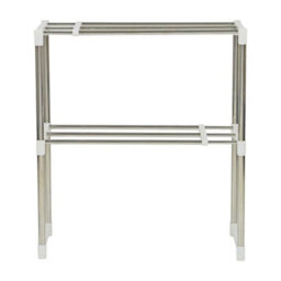 2 Tier Stainless Steel Microwave Stand Kitchen Organiser Shelf - thumbnail 2