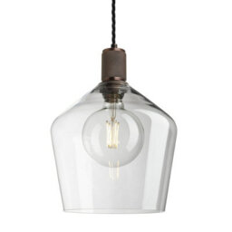 Industville Knurled Glass Schoolhouse Pendant - 10 Inch, Clear Glass, Bronze Pendant Holder