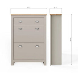 Shoe Storage Cabinet, 2 Doors 1 Drawer Unit - thumbnail 2