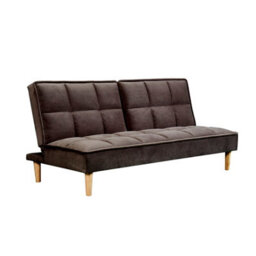 Mattress Guru Manhattan 3 Seater Velvet Sofa Bed Clic Clac Fold Down In Brown - thumbnail 2